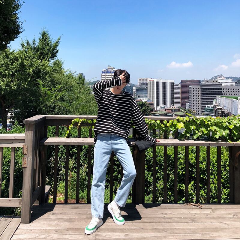 全1色 ロンT カットソー ボーダー カジュアル おしゃれ