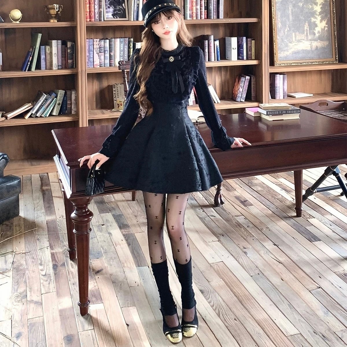 Myurina クラシカルフレアミニワンピース miu系 ミニワンピース A