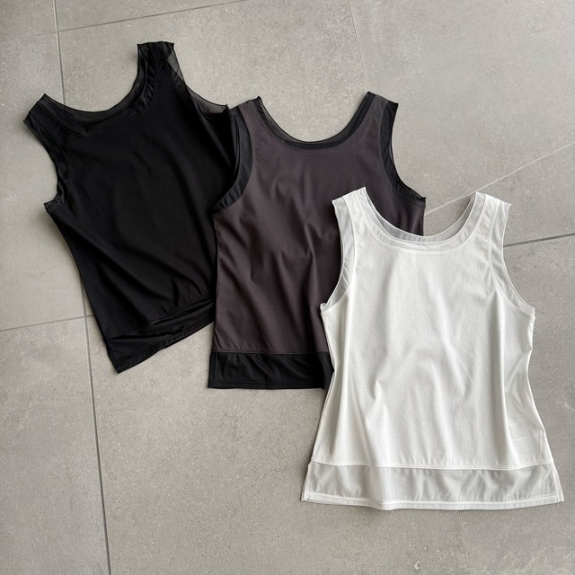 〈SELECT〉シアーコンビタンクトップ 610-25043