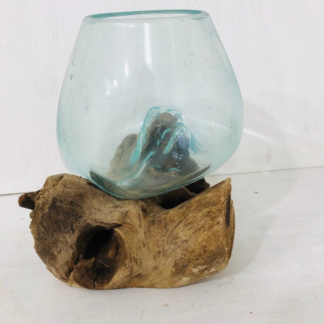 流木 ガラス 器 花瓶 Hanatozakkato