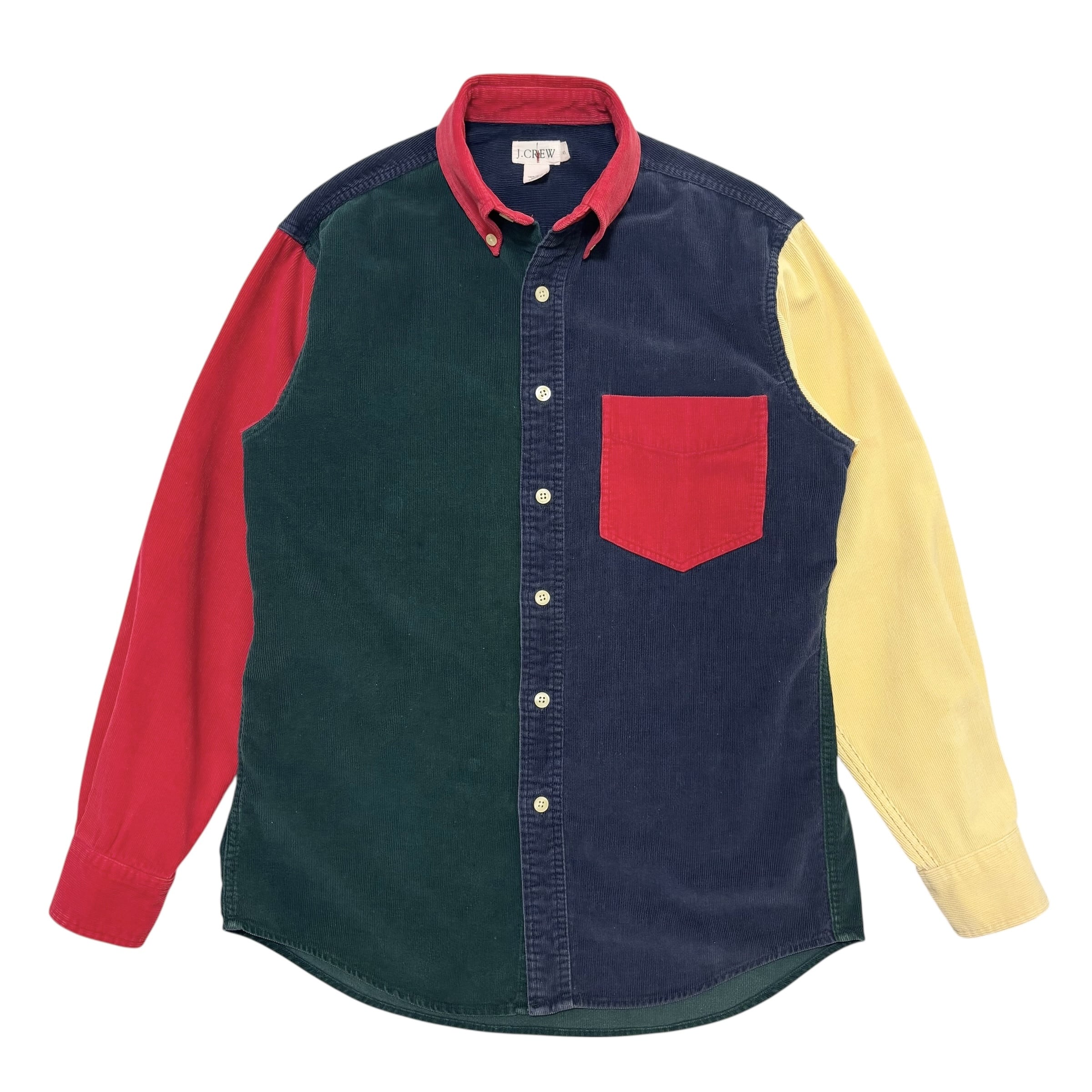 古着 ジェイクルー J.CREW 長袖 ボタンダウン コーデュロイシャツ クリーニング済み 90s クレイジーパターン メンズS 実寸M