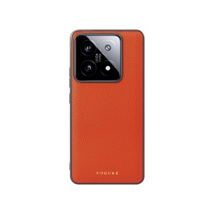 【努力特価】COGURE コグレ Xiaomi 14T Pro ケース 本革 シュリンクカーフレザー 耐衝撃 シンプル おしゃれ ギフトボックス付き COPs-Mi14TPro オレンジ