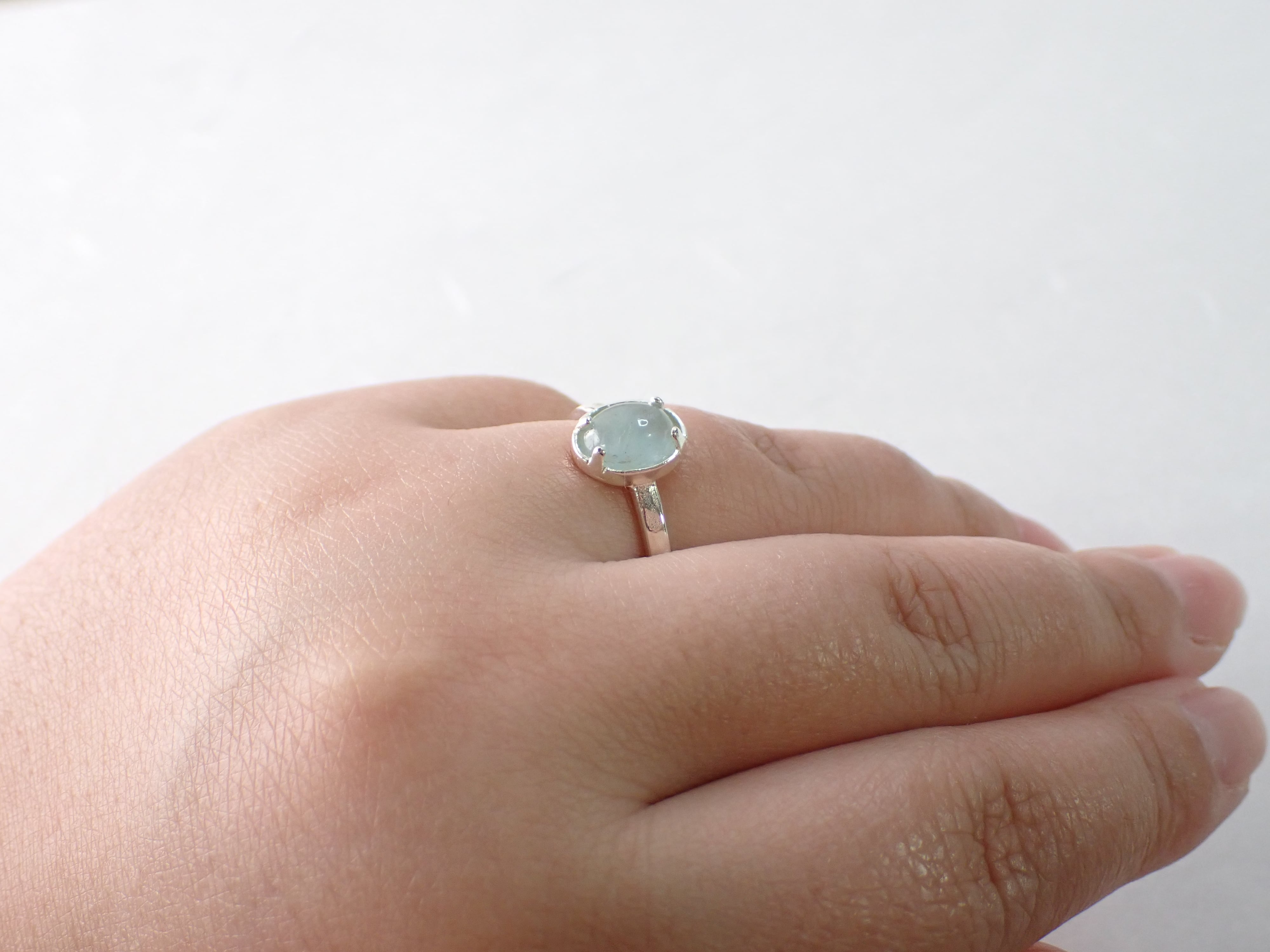 カボションカットリング(アクアマリン) 1.34ct [B10-148 