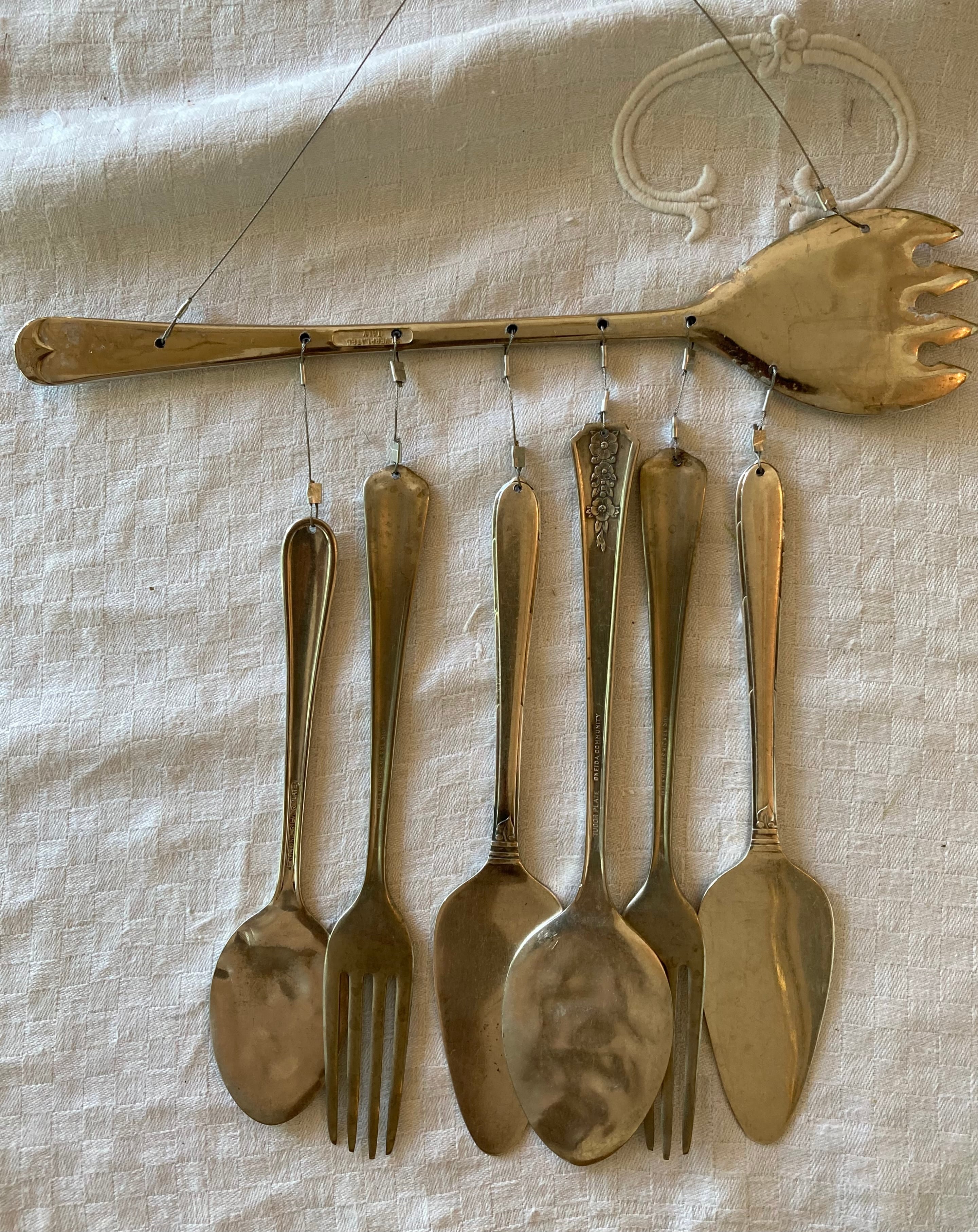 W-3 ヴィンテージカトラリーで作ったウインドチャイム(フォーク