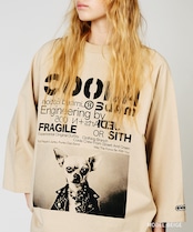 【先行販売】COOLA DOGGYフォトプリントラグランスリーブTシャツ (BEIGE) CQ-48024