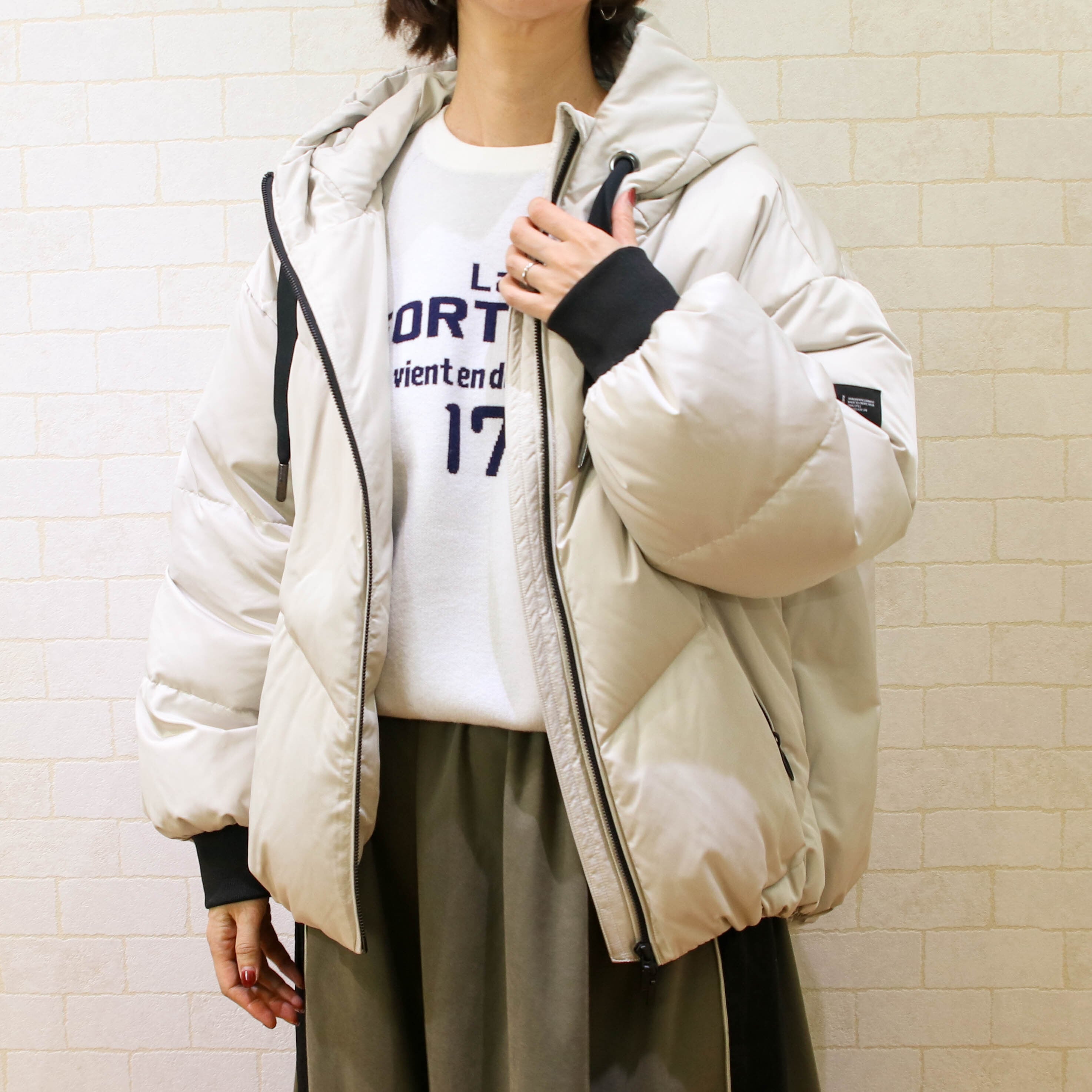 アヤン ダウンジャケット ayane 浅く レディース コクーンシルエット  