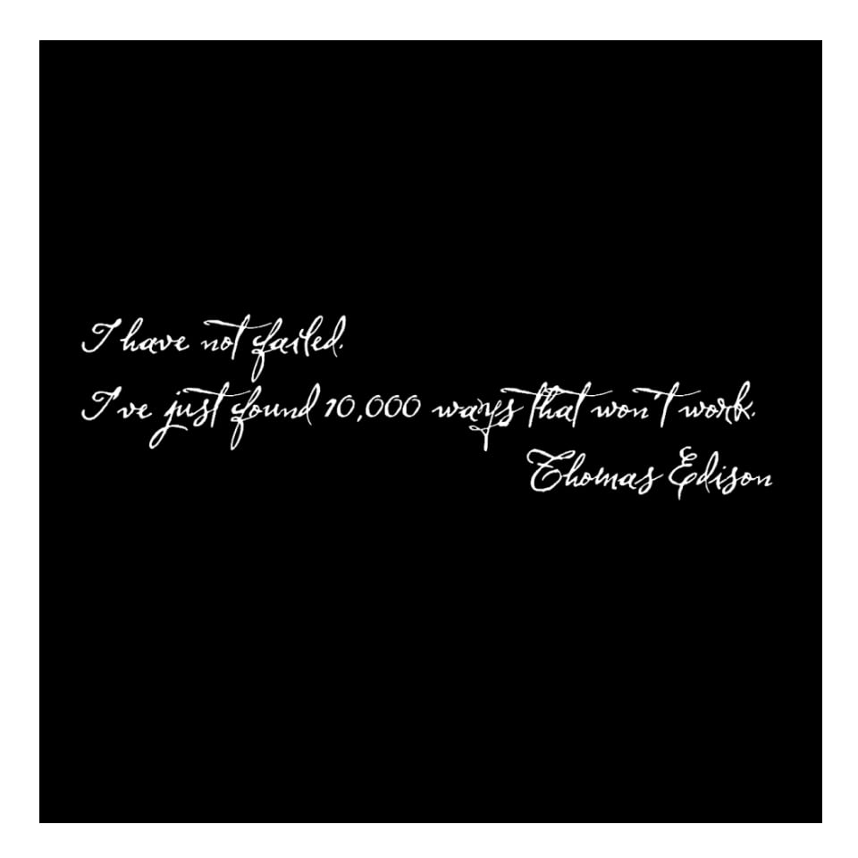 ウォールステッカー 名言 トーマス エジソン I have not failed 白 マット