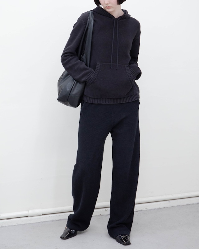 1990s black cotton knit hoodie