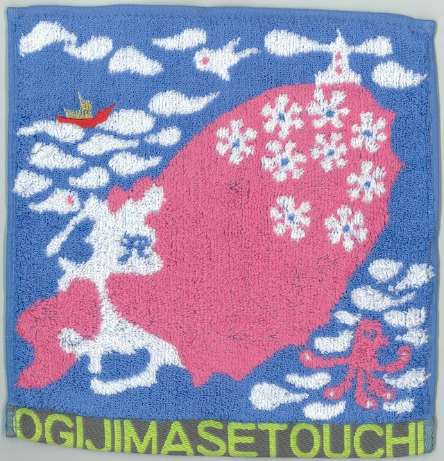 ひびのこづえ KING ミニタオル / OGIJIMA ご当地バージョン（香川県 男木島）25x25cm 綿100% KH14-04