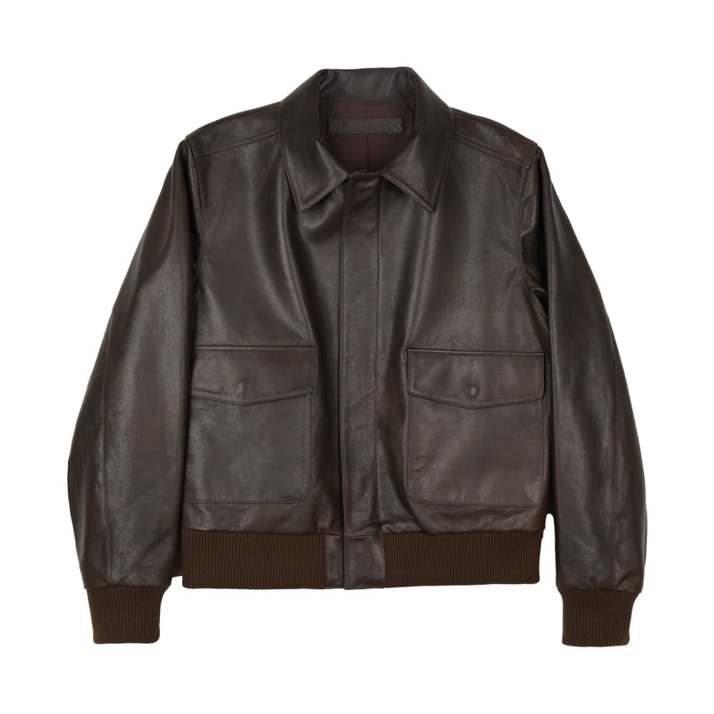 ENRICO MANDELLI ラムレザージャケット A-2 イタリア製 イタリア産ベジタブルラムレザー ツートンA2メンズフライト