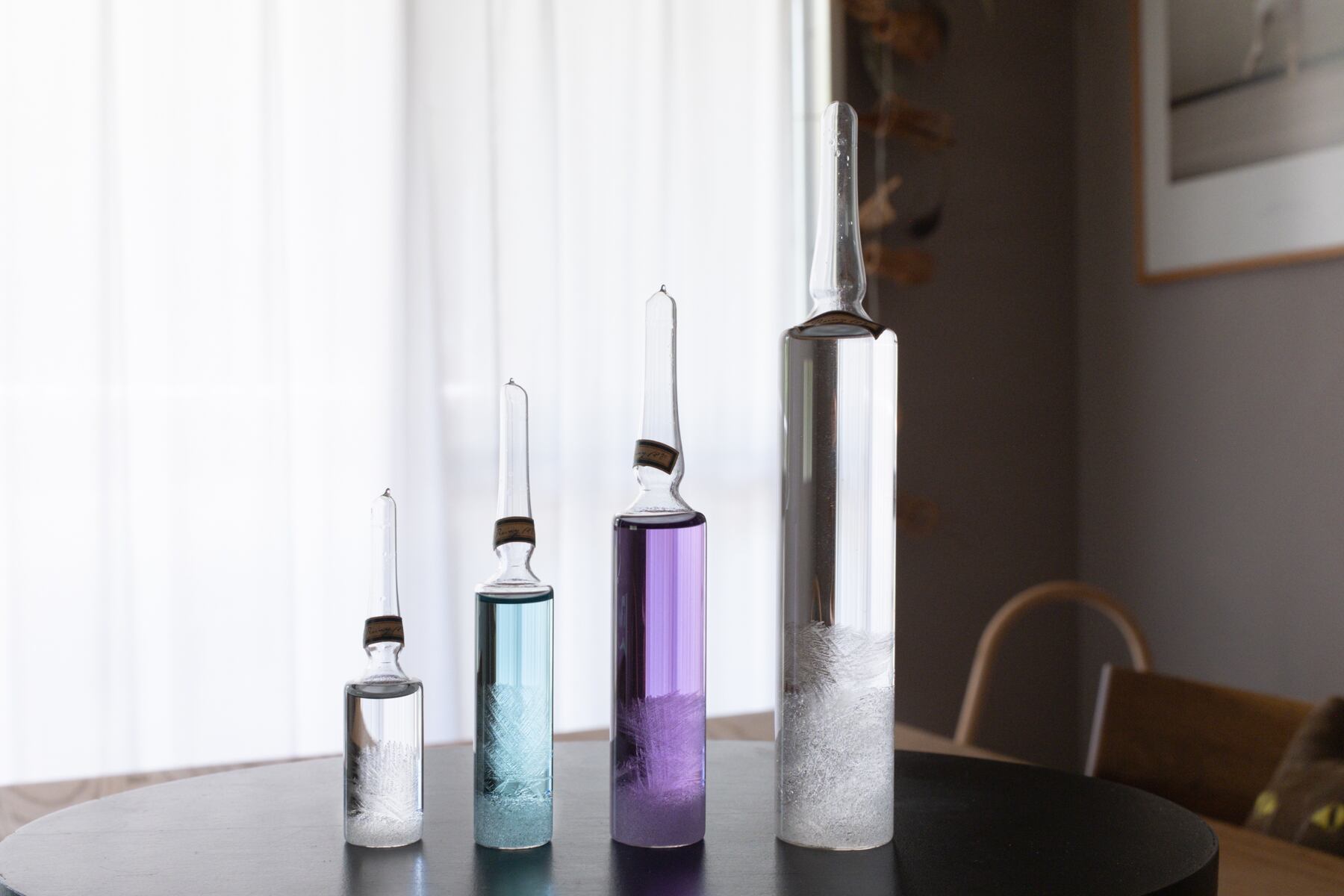 訳ありボトル参考写真と『ストームグラスについて』 雨の標本- XL - ストームグラス | ATELIER de MIOMORI｜アトリエ・ド