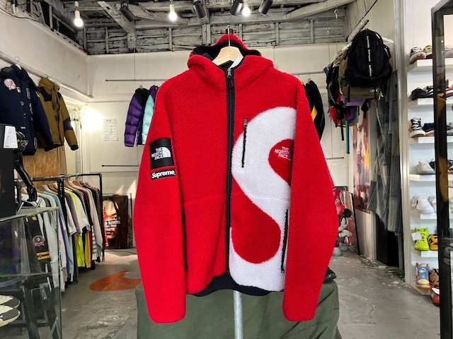 Supreme × THE NORTH FACE S LOGO HOODED FLEECE JACKET RED MEDIUM 85757