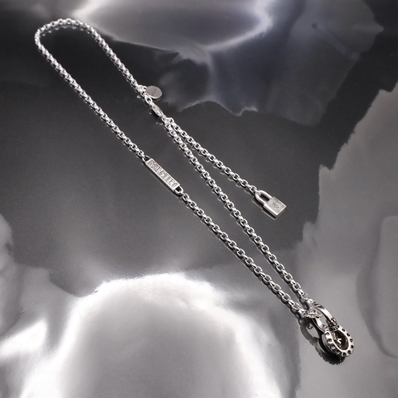 HORSESHOE : C #1 NECKLACE with GODSIZE® I.D. TAG / ホースシュー : C #1 ネックレス ゴッドサイズ® I.D.タグ