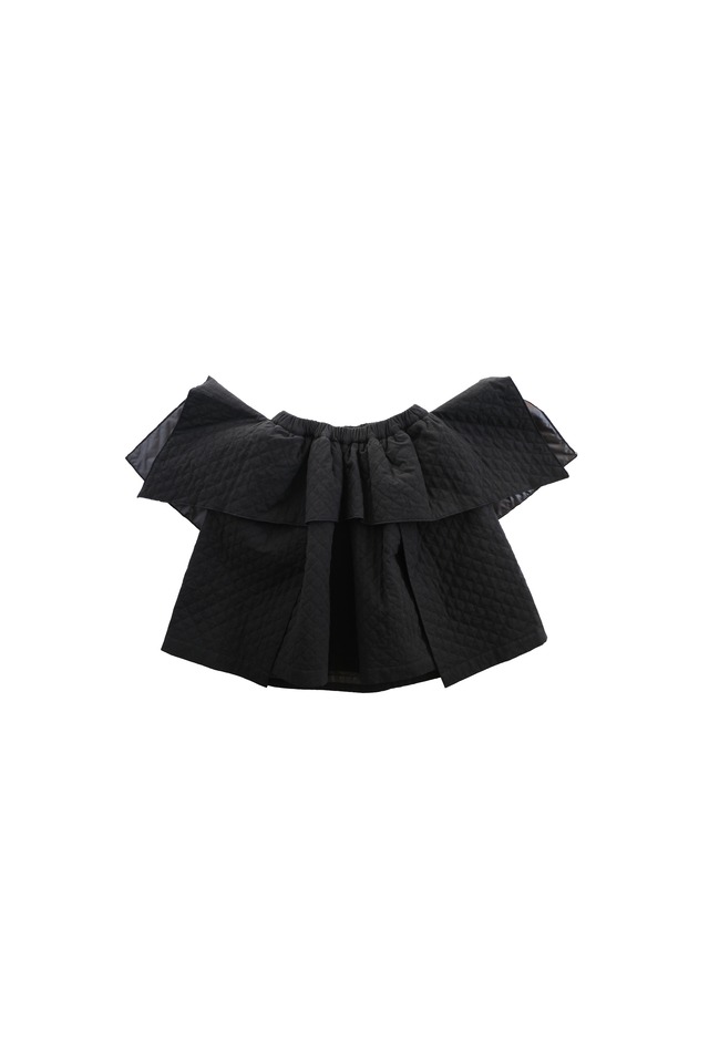 【26AW】folkmade(フォークメイド)Quilted Puff Skirt BLACK(LL)スカート キルティング ブラック