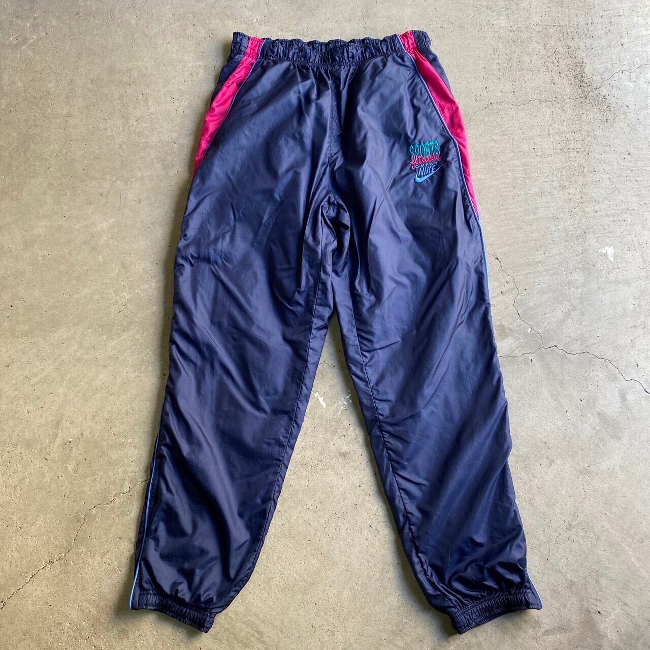 90年代 NIKE ナイキ SPORTS企業ロゴ刺? ウォッシュ ジョグパンツ