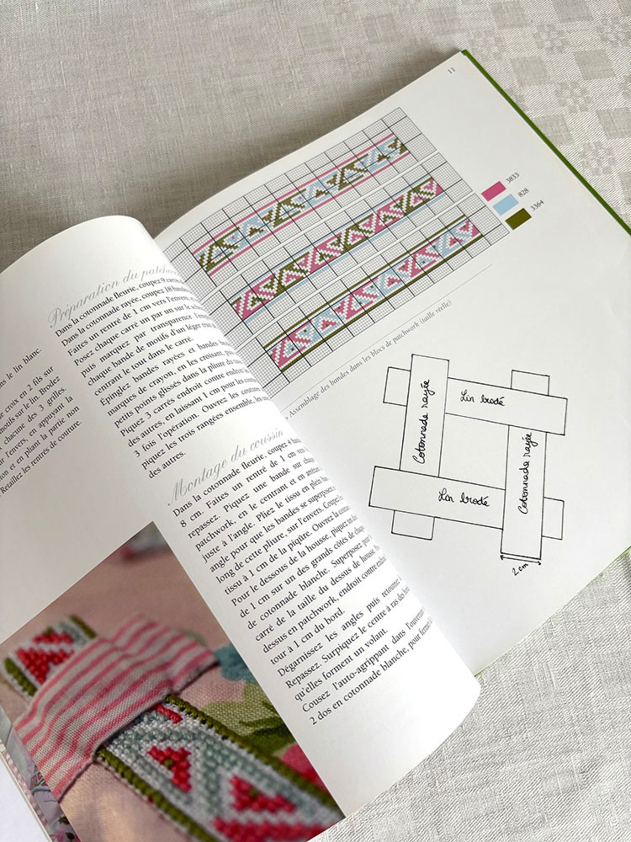 フランス古本　パッチワーク　刺繍　ABC　クロスステッチ　手芸本　12psea9-2　