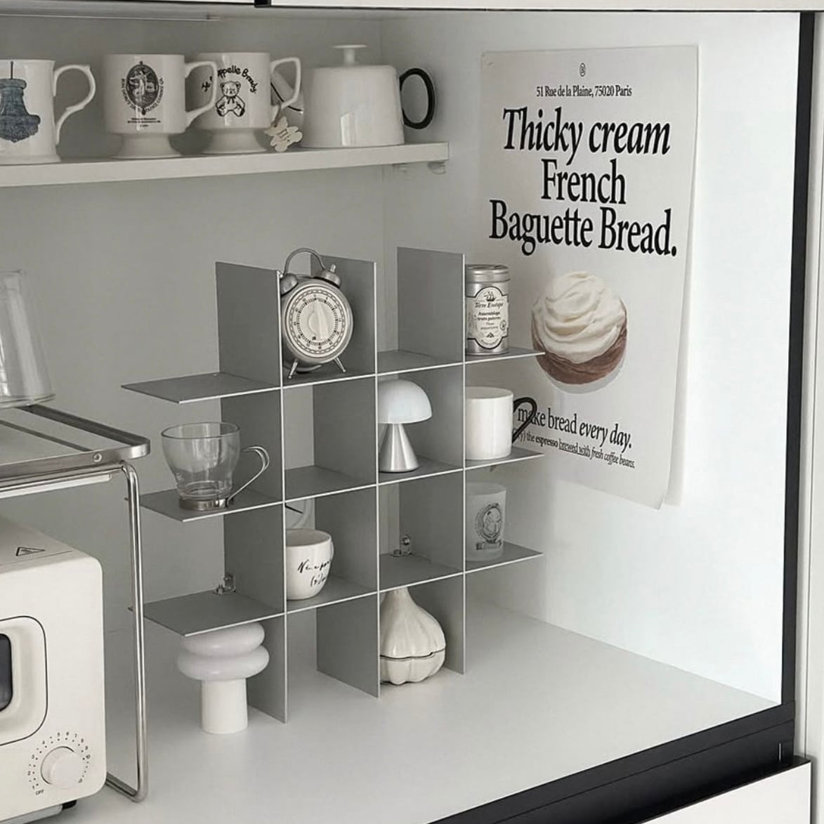 grid silver open shelf / フリッド シルバー オープン シェルフ