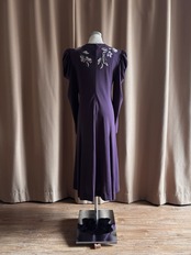 floral embroidery purple dress-5210-4