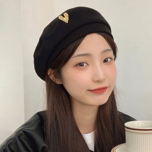 ベレー帽 レディース 春秋冬 韓国 帽子 おしゃれ 大人 かわいい ハート きれいめ フェミニン キャップ 大人可愛い 大人女子