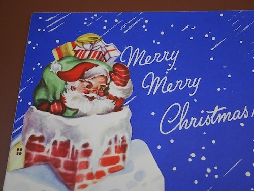 クリスマスカード　大きなサンタクロース　ユーズド　アメリカンビンテージ
