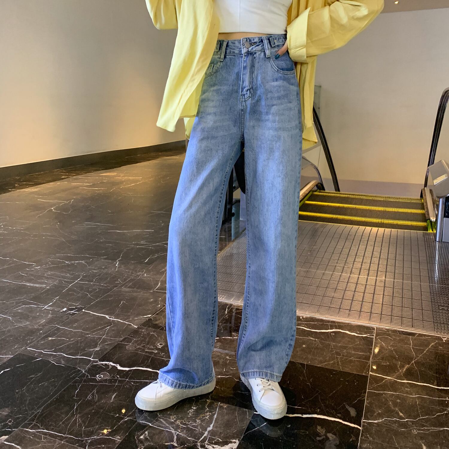 スプリングスタイルハイウェストジーンズ ルーズカジュアル 春物 6Du_Shop_Women57068902783