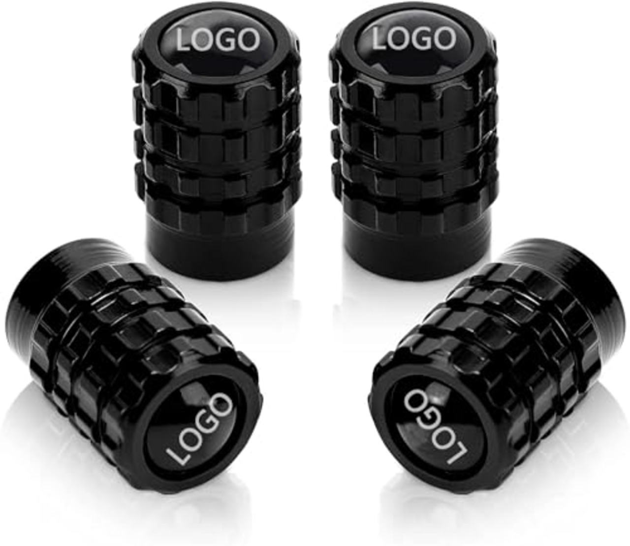 ダイハツ エアバルブキャップ 高級合金 車 自動車 バイク用 タイヤバルブ 4個入 (ダイハツ, 黒)