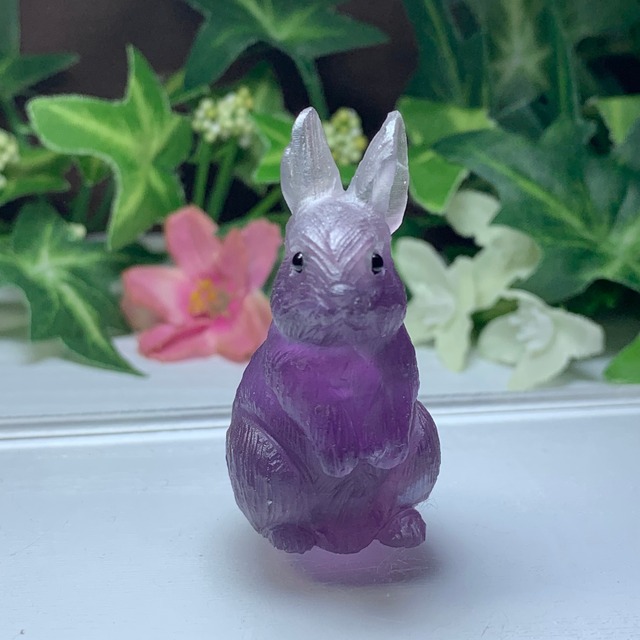 18.フローライトうさぎ・インテリア