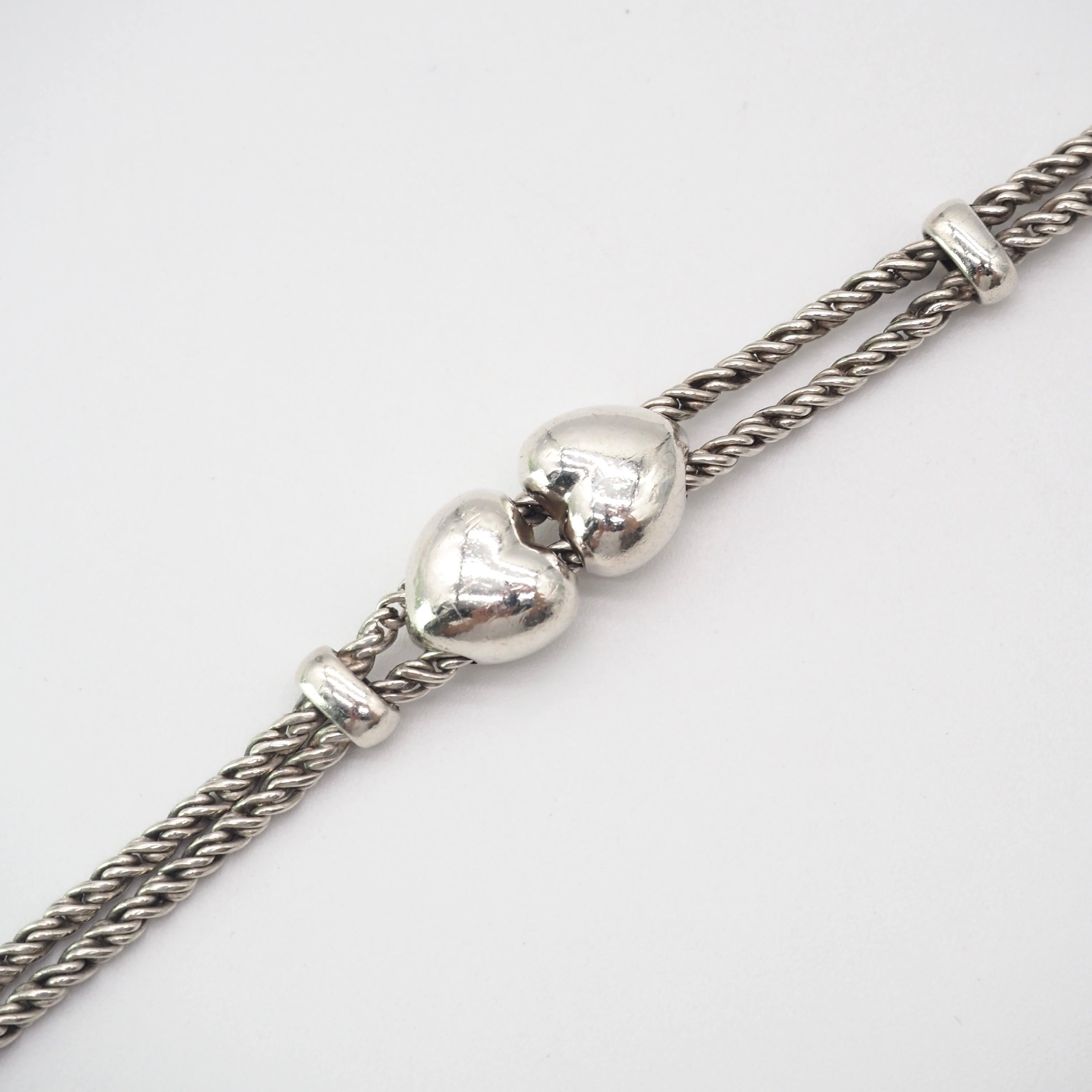 Tiffany&Co. ダブルロープ ハート ブレスレット シルバー925