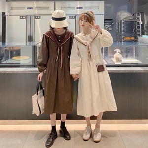 【韓国通販 dgo】round neck long skirt one-piece 2colors（A1519）