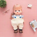 【２点セット】トレーナーサロペット服（白ボーダーT）メルちゃんソランちゃん
