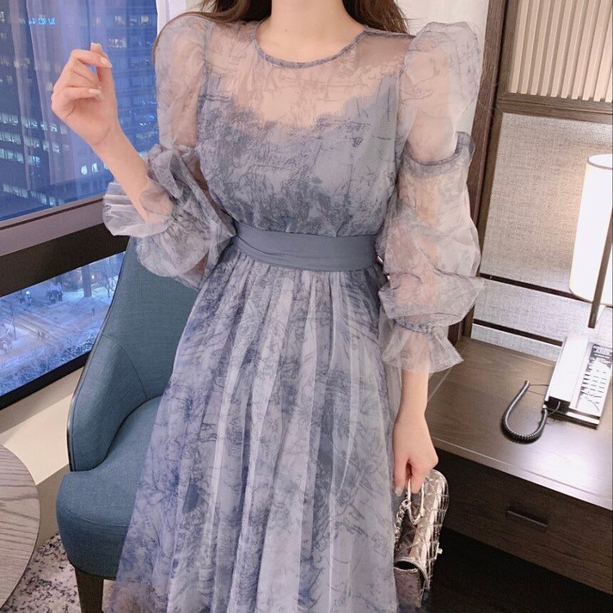 2color ソフト シフォン シースルー ワンピース ドレス She Is シーイズ パーティードレス セレクトショップ 通販
