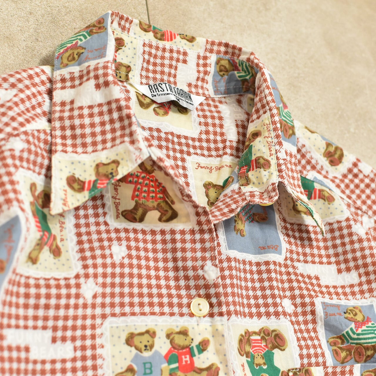90s Funny Bear print shirt | 古着屋 grin days memory 【公式】古着