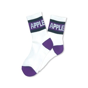 アシンメトリーソックス２　ホワイト×パープル