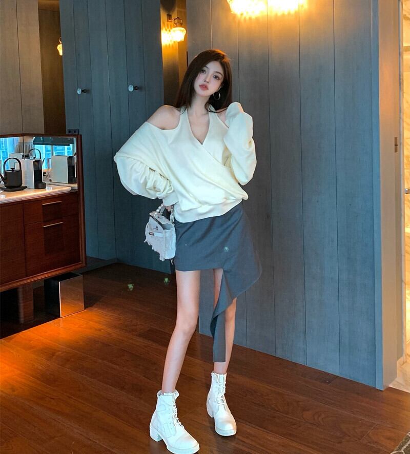 セーター 薄手スカート ロング ガールズファッション38069365997