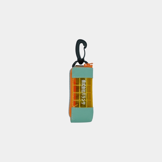 BALANSA × THISWAY vibram light case (mint×orange) with orange glowing zip