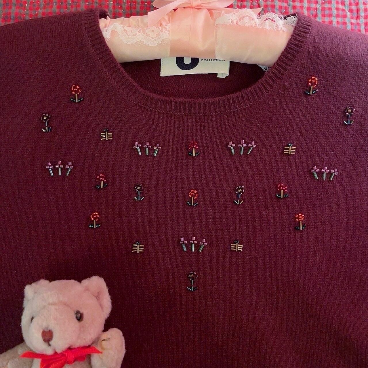 mini flower beads knit