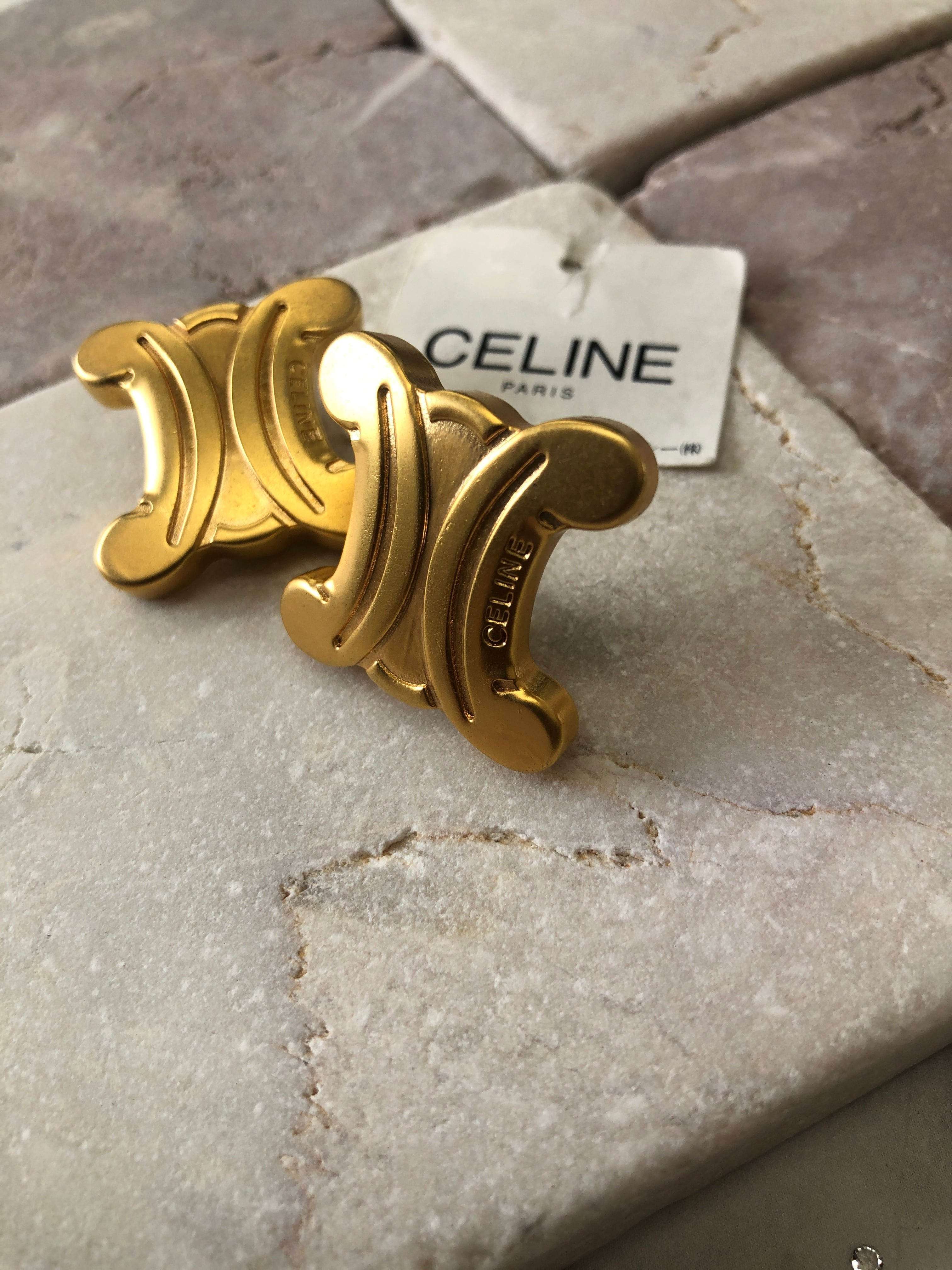 日本直送 名牌中古包 】CELINE セリーヌ トリオンフ イヤリング 