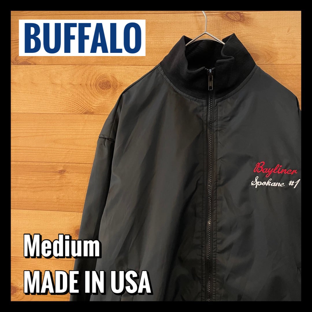 【BUFFALO】80s 90s USA製 ブルゾン ナイロンジャケット ワンポイント 刺繍ロゴ アメリカ古着 | 古着屋手ぶらがbest  powered by BASE