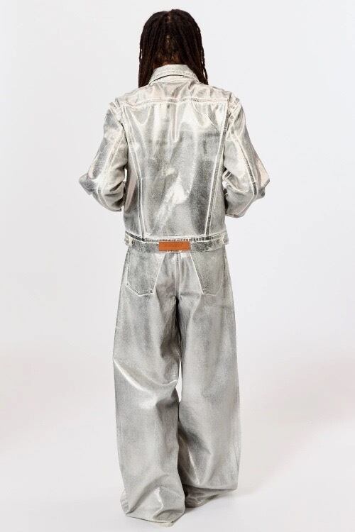 25SS】MASU ”MASU BOYS” EMBLEM BAGGY JEANS (SILVER) B25K6PT007