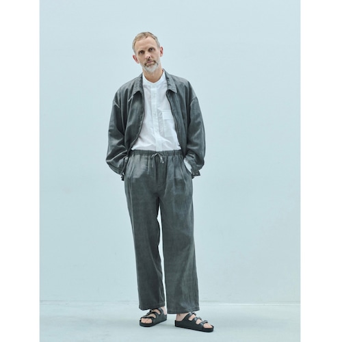 STILL BY HAND  “ Pigment print zip up blouson ( Dusty Grey )”