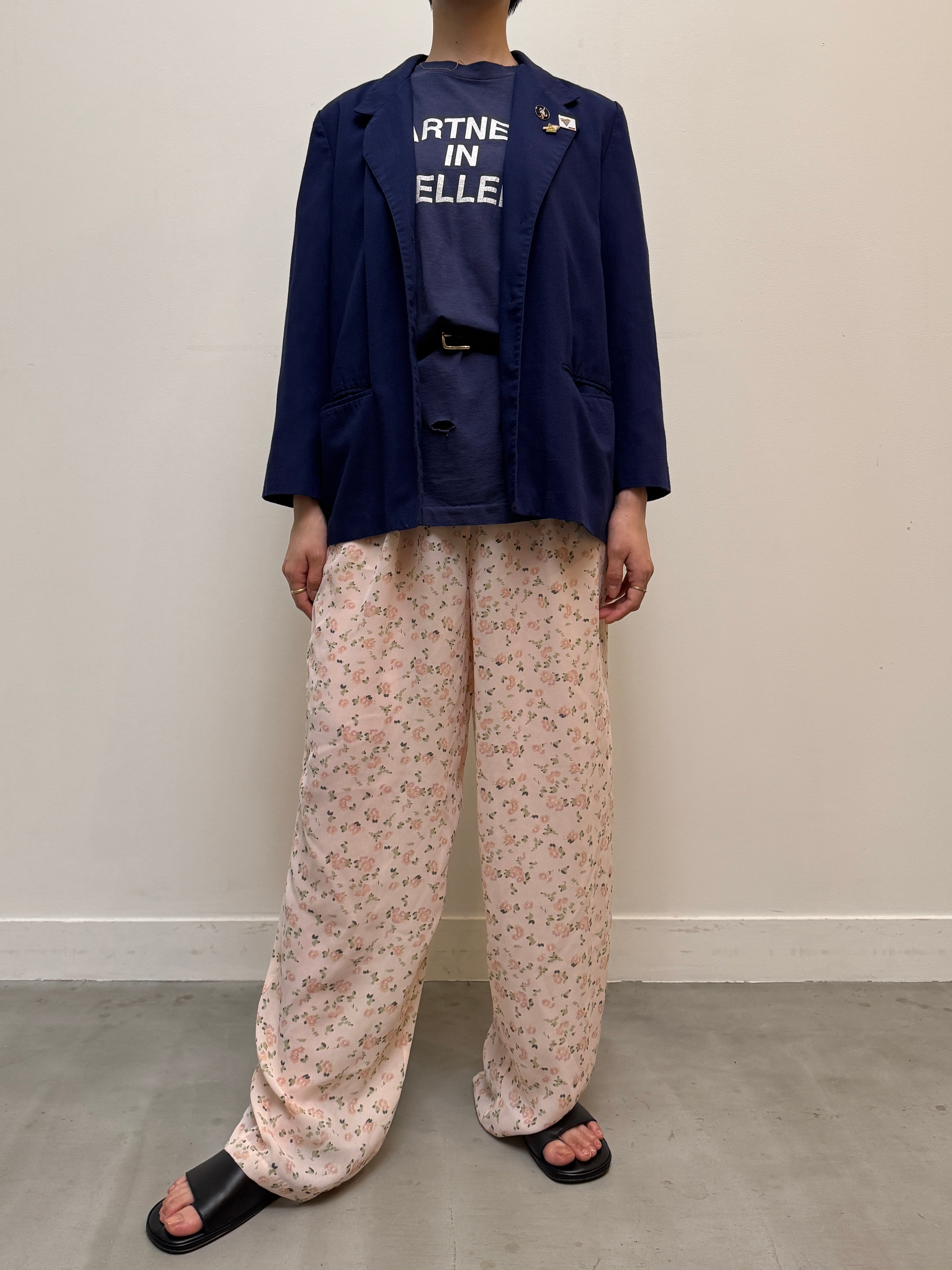 PA13-1 USED FLOWER PANTS -PINK-