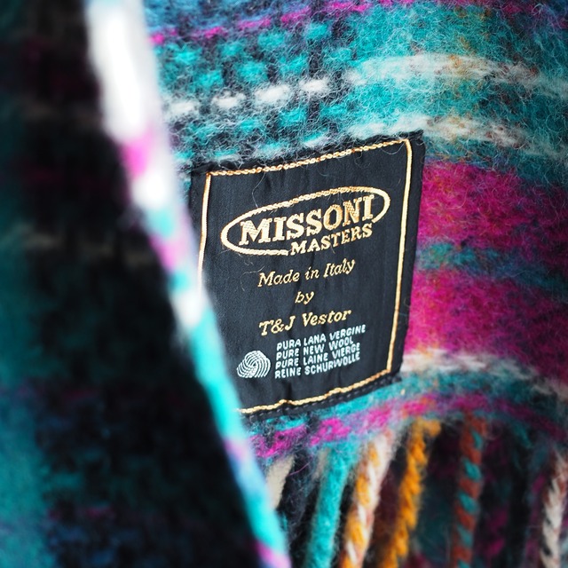 80s-90s Missoni Masters by T&J Vestor Throw Blanket
