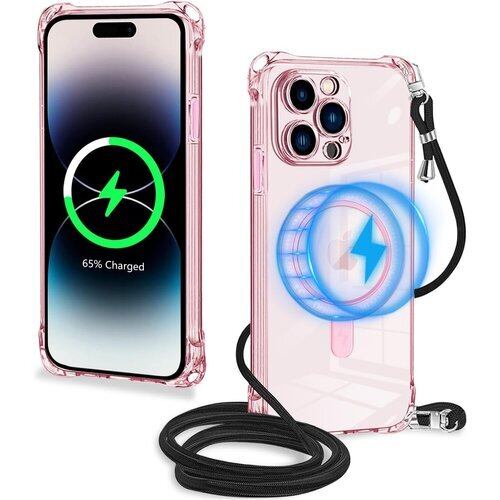 新品》 iPhone 15 Pro Max 用 ケース クリア ピンク MagSafe対応 