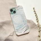 受注生産 iPhoneケース 淡いブルーの水紋マーブル｜水面模様 PABS095A