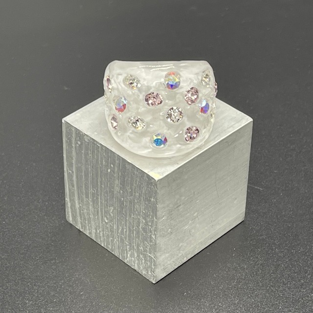 リング　ネバダシェイプL   ホワイトピンク