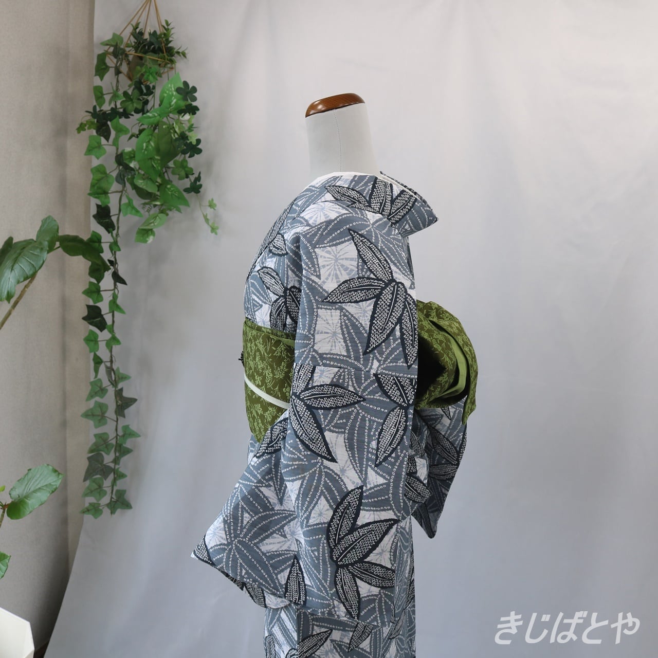 綿麻浴衣 薄鈍に竹 | きじばとや