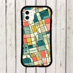 受注生産 iPhoneケース 細かな街区のカラフル都市グリッド｜都市地図 UMAP011D