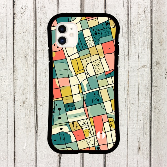 受注生産 iPhoneケース 細かな街区のカラフル都市グリッド｜都市地図 UMAP011D
