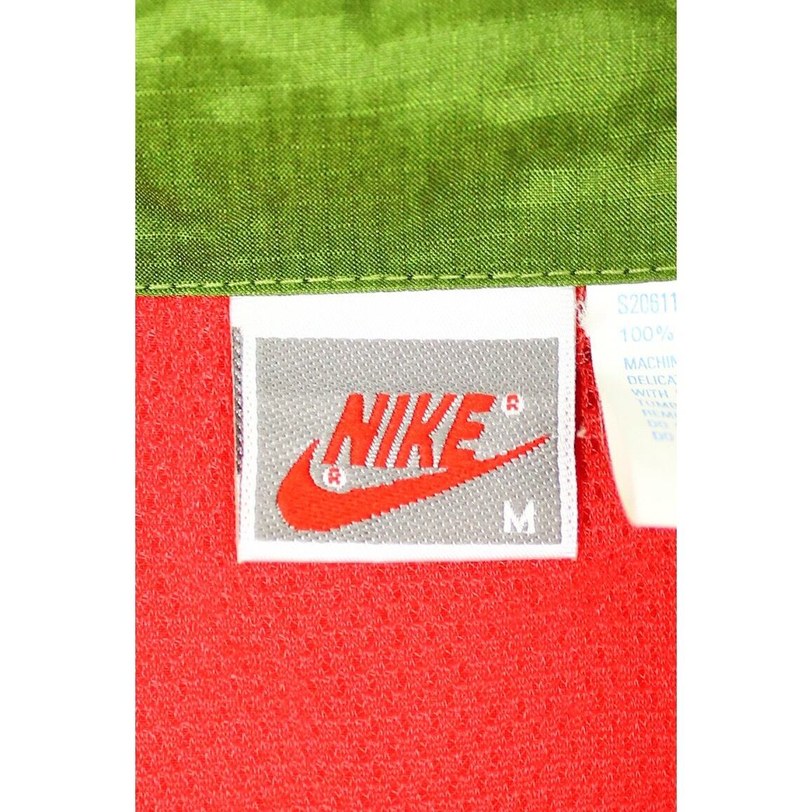 Nike 赤黒 Mサイズ ジャケット　銀タグ 1990's NIKE 銀タグナイロンプルオーバートラックジャケット