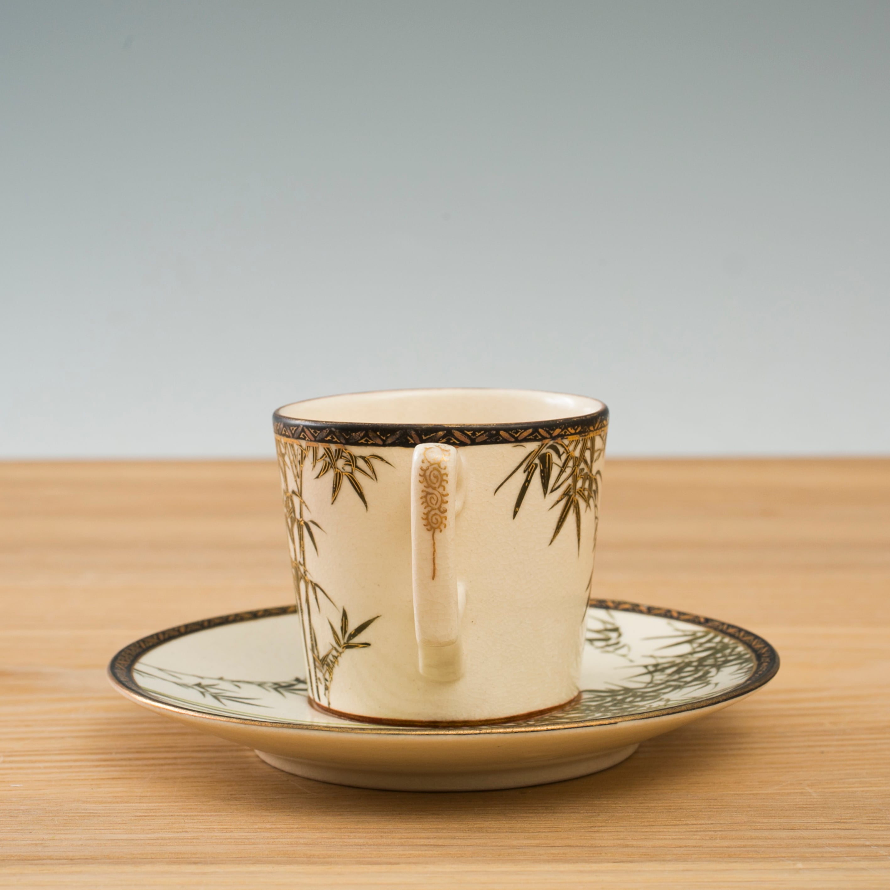 薩摩焼 カップ＆ソーサー デミタス コーヒー 竹図 アンティーク 日本古